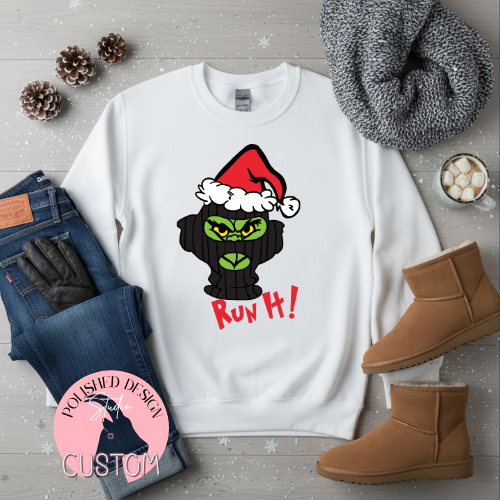 RUN IT! Christmas Shirt | Funny Hood Holiday Tee or Crewneck | Urban Christmas Sweatshirt | Polished Design Studio