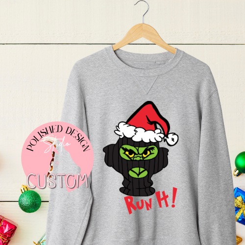RUN IT! Christmas Shirt | Funny Hood Holiday Tee or Crewneck | Urban Christmas Sweatshirt | Polished Design Studio