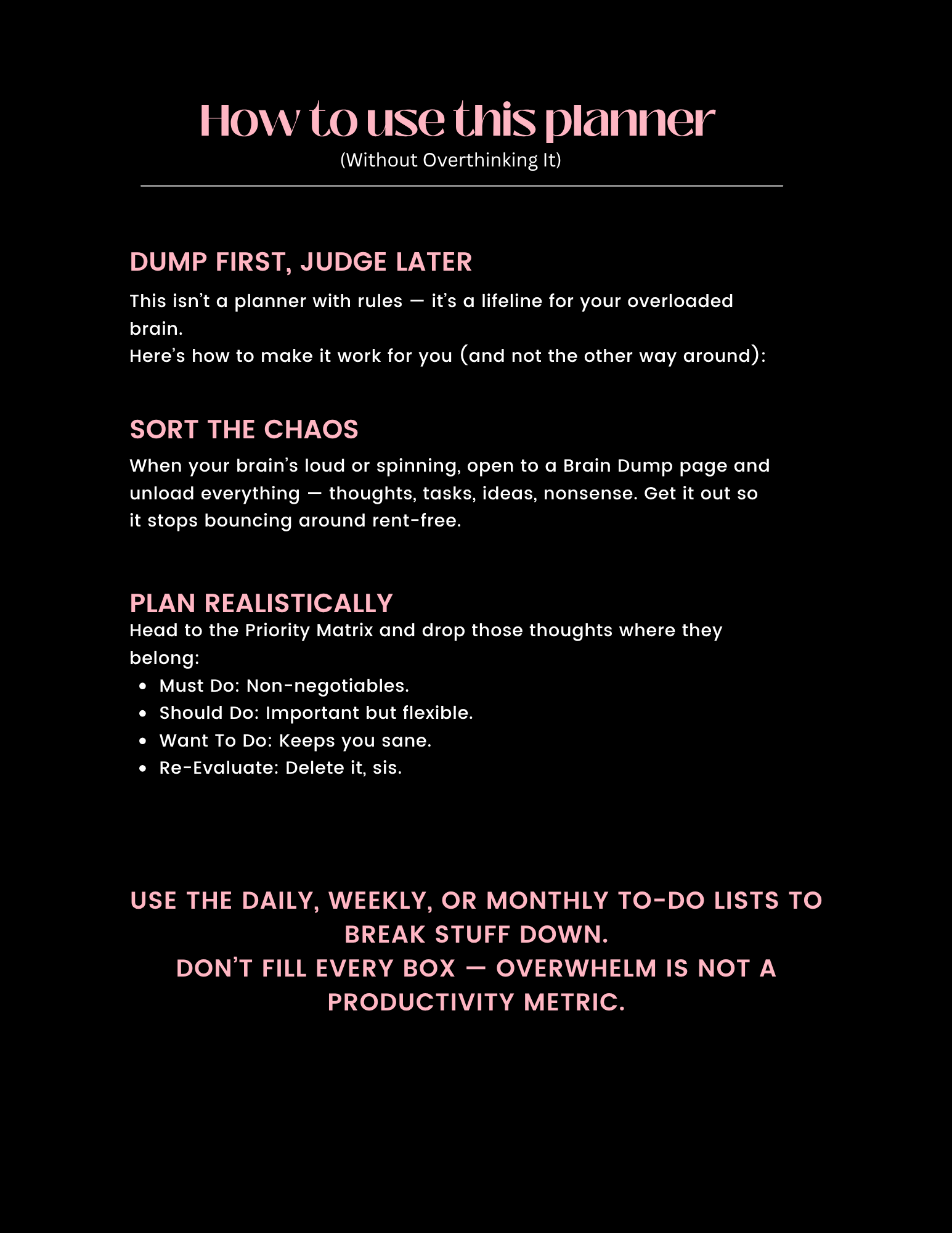Brain Dump Journal for Overthinkers | ADHD & Mental Health Planner