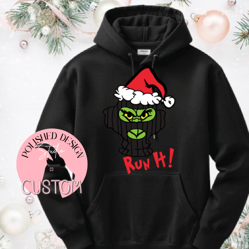 RUN IT! Christmas Shirt | Funny Hood Holiday Tee or Crewneck | Urban Christmas Sweatshirt | Polished Design Studio