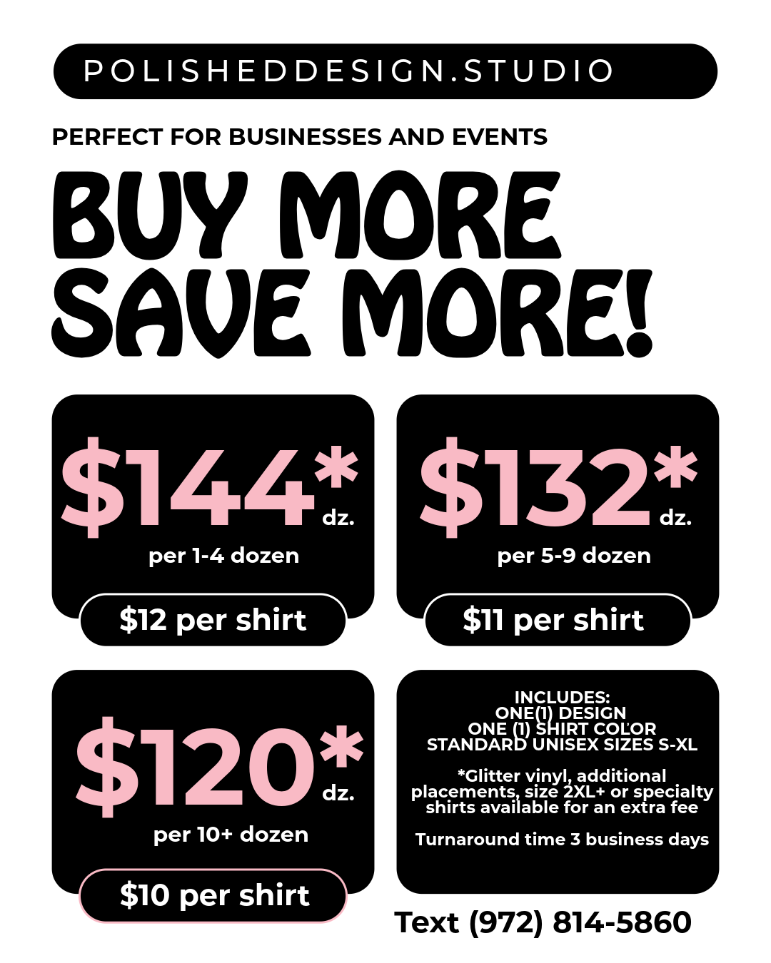 Bulk Custom Tees – Dozen Pricing (Buy More, Save More!)