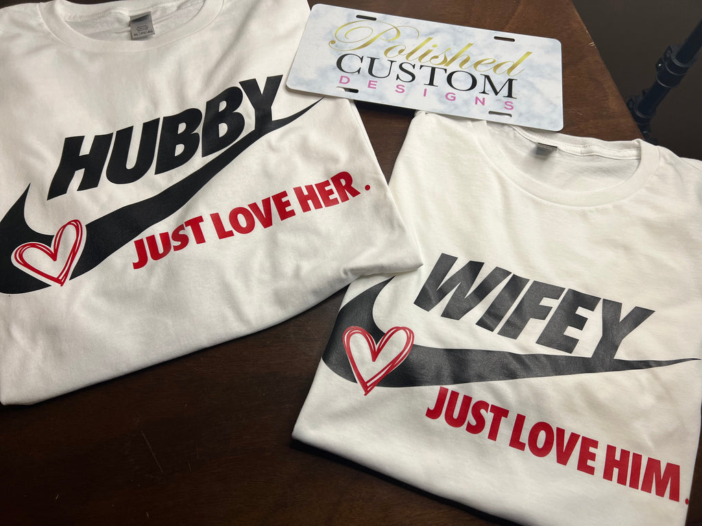 Hubby & Wifey Matching Couple T-Shirt Set