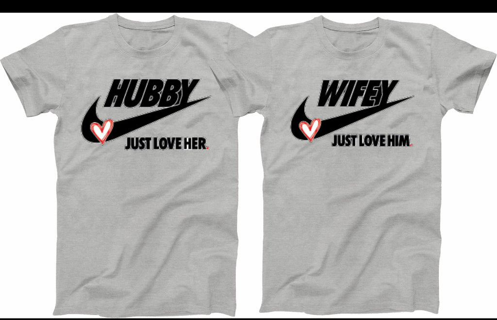 Hubby & Wifey Matching Couple T-Shirt Set