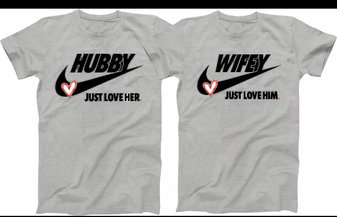 Hubby & Wifey Matching Couple T-Shirt Set