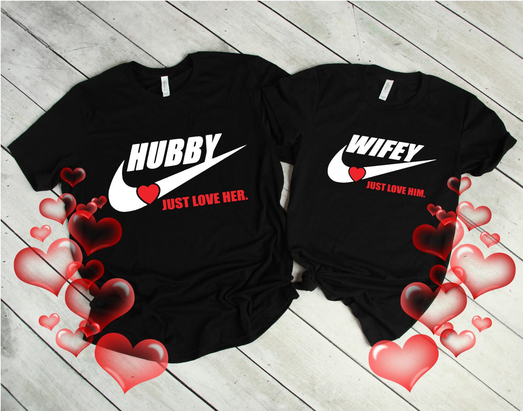 Hubby & Wifey Matching Couple T-Shirt Set