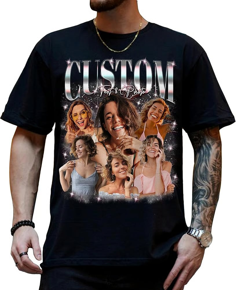 Custom Photo Collage Tee – Personalized Text & Images